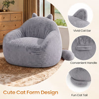 Sikaic Single Sofa Sikaic Cat Shape Single Sofa with Memory Foam and Soft Faux Fur Grey Grey / Fiber Fleece + Foam / Modern