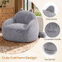 Sikaic Single Sofa Sikaic Cat Shape Single Sofa with Memory Foam and Soft Faux Fur Grey Grey / Fiber Fleece + Foam / Modern
