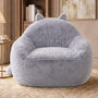 Sikaic Single Sofa Sikaic Cat Shape Single Sofa with Memory Foam and Soft Faux Fur Grey Grey / Fiber Fleece + Foam / Modern