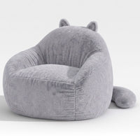 Sikaic Single Sofa Sikaic Cat Shape Single Sofa with Memory Foam and Soft Faux Fur Grey Grey / Fiber Fleece + Foam / Modern
