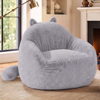Sikaic Single Sofa Sikaic Cat Shape Single Sofa with Memory Foam and Soft Faux Fur Grey Grey / Fiber Fleece + Foam / Modern
