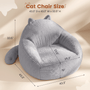Sikaic Single Sofa Sikaic Cat Shape Single Sofa with Memory Foam and Soft Faux Fur Grey Grey / Fiber Fleece + Foam / Modern