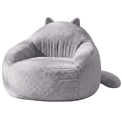 Sikaic Single Sofa Sikaic Cat Shape Single Sofa with Memory Foam and Soft Faux Fur Grey Grey / Fiber Fleece + Foam / Modern