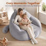 Sikaic Single Sofa Sikaic Cat Shape Single Sofa with Memory Foam and Soft Faux Fur Grey Grey / Fiber Fleece + Foam / Modern