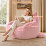 Sikaic Single Sofa Sikaic Cat Shape Single Sofa with Memory Foam and Soft Faux Fur Pink Pink / Fiber Fleece + Foam / Modern
