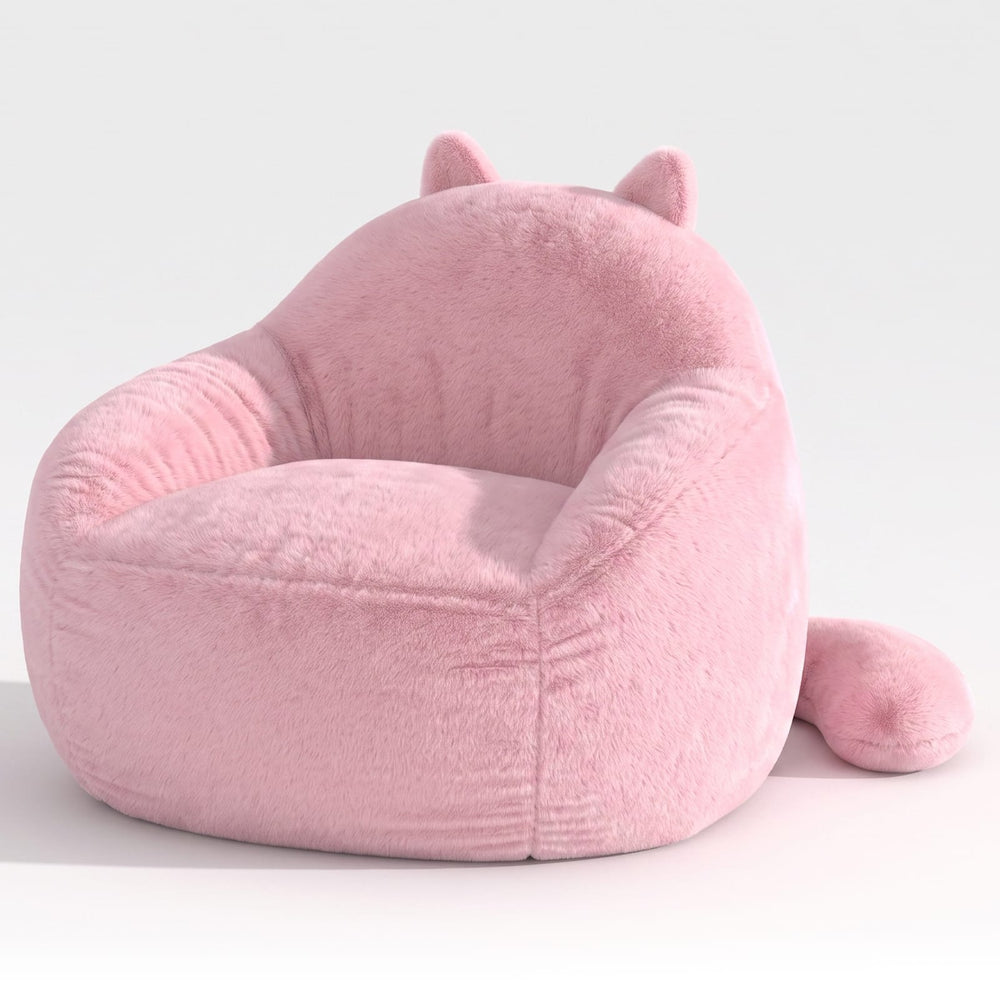 Sikaic Single Sofa Sikaic Cat Shape Single Sofa with Memory Foam and Soft Faux Fur Pink Pink / Fiber Fleece + Foam / Modern