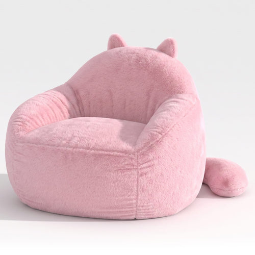Sikaic Single Sofa Sikaic Cat Shape Single Sofa with Memory Foam and Soft Faux Fur Pink Pink / Fiber Fleece + Foam / Modern