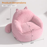 Sikaic Single Sofa Sikaic Cat Shape Single Sofa with Memory Foam and Soft Faux Fur Pink Pink / Fiber Fleece + Foam / Modern