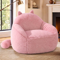 Sikaic Single Sofa Sikaic Cat Shape Single Sofa with Memory Foam and Soft Faux Fur Pink Pink / Fiber Fleece + Foam / Modern