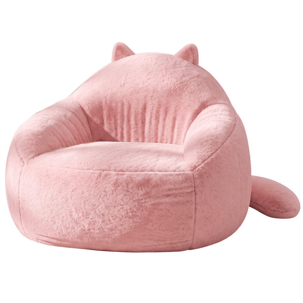 Sikaic Single Sofa Sikaic Cat Shape Single Sofa with Memory Foam and Soft Faux Fur Pink Pink / Fiber Fleece + Foam / Modern