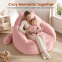 Sikaic Single Sofa Sikaic Cat Shape Single Sofa with Memory Foam and Soft Faux Fur Pink Pink / Fiber Fleece + Foam / Modern
