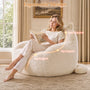 Sikaic Single Sofa Sikaic Cat Shape Single Sofa with Memory Foam and Soft Faux Fur White White / Fiber Fleece +Foam / Modern