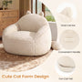 Sikaic Single Sofa Sikaic Cat Shape Single Sofa with Memory Foam and Soft Faux Fur White White / Fiber Fleece +Foam / Modern