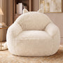 Sikaic Single Sofa Sikaic Cat Shape Single Sofa with Memory Foam and Soft Faux Fur White White / Fiber Fleece +Foam / Modern