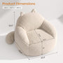 Sikaic Single Sofa Sikaic Cat Shape Single Sofa with Memory Foam and Soft Faux Fur White White / Fiber Fleece +Foam / Modern
