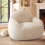 Sikaic Single Sofa Sikaic Cat Shape Single Sofa with Memory Foam and Soft Faux Fur White White / Fiber Fleece +Foam / Modern