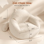 Sikaic Single Sofa Sikaic Cat Shape Single Sofa with Memory Foam and Soft Faux Fur White White / Fiber Fleece + Foam / Modern