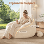 Sikaic Single Sofa Sikaic Cat Shape Single Sofa with Memory Foam and Soft Faux Fur White White / Fiber Fleece + Foam / Modern