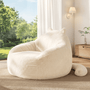 Sikaic Single Sofa Sikaic Cat Shape Single Sofa with Memory Foam and Soft Faux Fur White White / Fiber Fleece + Foam / Modern