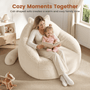 Sikaic Single Sofa Sikaic Cat Shape Single Sofa with Memory Foam and Soft Faux Fur White White / Fiber Fleece + Foam / Modern