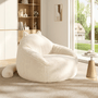 Sikaic Single Sofa Sikaic Cat Shape Single Sofa with Memory Foam and Soft Faux Fur White White / Fiber Fleece + Foam / Modern