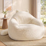 Sikaic Single Sofa Sikaic Cat Shape Single Sofa with Memory Foam and Soft Faux Fur White White / Fiber Fleece + Foam / Modern