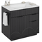 Sikaic Sink cabinet & vanity 31 Inch Fluted Bathroom Vanity with Sink and 3 Drawers Black Black / Engineered Wood / Modern