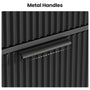 Sikaic Sink cabinet & vanity 31 Inch Fluted Bathroom Vanity with Sink and 3 Drawers Black Black / Engineered Wood / Modern