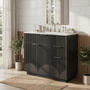 Sikaic Sink cabinet & vanity 31 Inch Fluted Bathroom Vanity with Sink and 3 Drawers Black Black / Engineered Wood / Modern