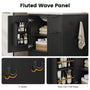 Sikaic Sink cabinet & vanity Fluted Bathroom Vanity 30 Inch with Sink and Towel Holder Black Black / Modern / Engineered Wood