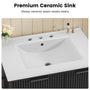 Sikaic Sink cabinet & vanity Fluted Bathroom Vanity 30 Inch with Sink and Towel Holder Black Black / Modern / Engineered Wood
