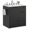 Sikaic Sink cabinet & vanity Fluted Bathroom Vanity 30 Inch with Sink and Towel Holder Black Black / Modern / Engineered Wood
