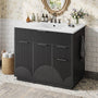Sikaic Sink cabinet & vanity Fluted Bathroom Vanity 36 Inch with Sink and Towel Holder Black Black / Modern / Engineered Wood