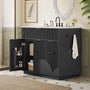 Sikaic Sink cabinet & vanity Fluted Bathroom Vanity 36 Inch with Sink and Towel Holder Black Black / Modern / Engineered Wood
