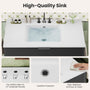 Sikaic Sink cabinet & vanity Fluted Bathroom Vanity 36 Inch with Sink and Towel Holder Black Black / Modern / Engineered Wood