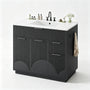 Sikaic Sink cabinet & vanity Fluted Bathroom Vanity 36 Inch with Sink and Towel Holder Black Black / Modern / Engineered Wood