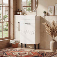 Sikaic Sink cabinet & vanity 16 inch Bathroom Vanity with Sink and Soft Closing Doors White White / Engineered Wood / Modern