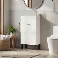 Sikaic Sink cabinet & vanity 16 inch Bathroom Vanity with Sink and Soft Closing Doors White White / Engineered Wood / Modern