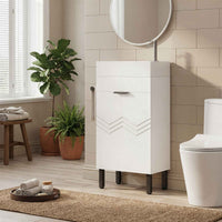 Sikaic Sink cabinet & vanity 16 inch Bathroom Vanity with Sink and Soft Closing Doors White White / Engineered Wood / Modern