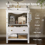 Sikaic Sink cabinet & vanity 24 Inch Bathroom Vanity with Sink and Towel Holder White White / Engineered Wood / Modern