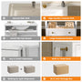 Sikaic Sink cabinet & vanity 24 Inch Bathroom Vanity with Sink and Towel Holder White White / Engineered Wood / Modern
