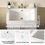 Sikaic Sink cabinet & vanity 24 Inch Bathroom Vanity with Sink and Towel Holder White White / Engineered Wood / Modern