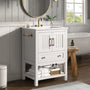 Sikaic Sink cabinet & vanity 24 Inch Bathroom Vanity with Sink and Towel Holder White White / Engineered Wood / Modern