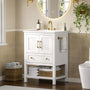 Sikaic Sink cabinet & vanity 24 Inch Bathroom Vanity with Sink and Towel Holder White White / Engineered Wood / Modern