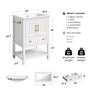Sikaic Sink cabinet & vanity 24 Inch Bathroom Vanity with Sink and Towel Holder White White / Engineered Wood / Modern