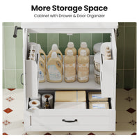 Sikaic Sink cabinet & vanity 25 inch Bathroom Vanity with Sink and Soft Closing Doors White White / Engineered Wood / Modern