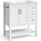 Sikaic Sink cabinet & vanity 30 Inch Bathroom Vanity with Sink & Towel Holder White White / Engineered Wood / Modern