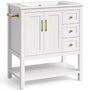 Sikaic Sink cabinet & vanity 30 Inch Bathroom Vanity with Sink & Towel Holder White White / Engineered Wood / Modern