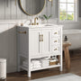 Sikaic Sink cabinet & vanity 30 Inch Bathroom Vanity with Sink & Towel Holder White White / Engineered Wood / Modern