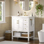 Sikaic Sink cabinet & vanity 30 Inch Bathroom Vanity with Sink & Towel Holder White White / Engineered Wood / Modern